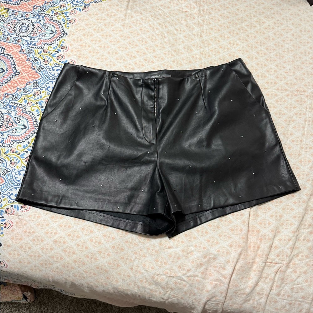 Primark Black Studded High Waist Shorts